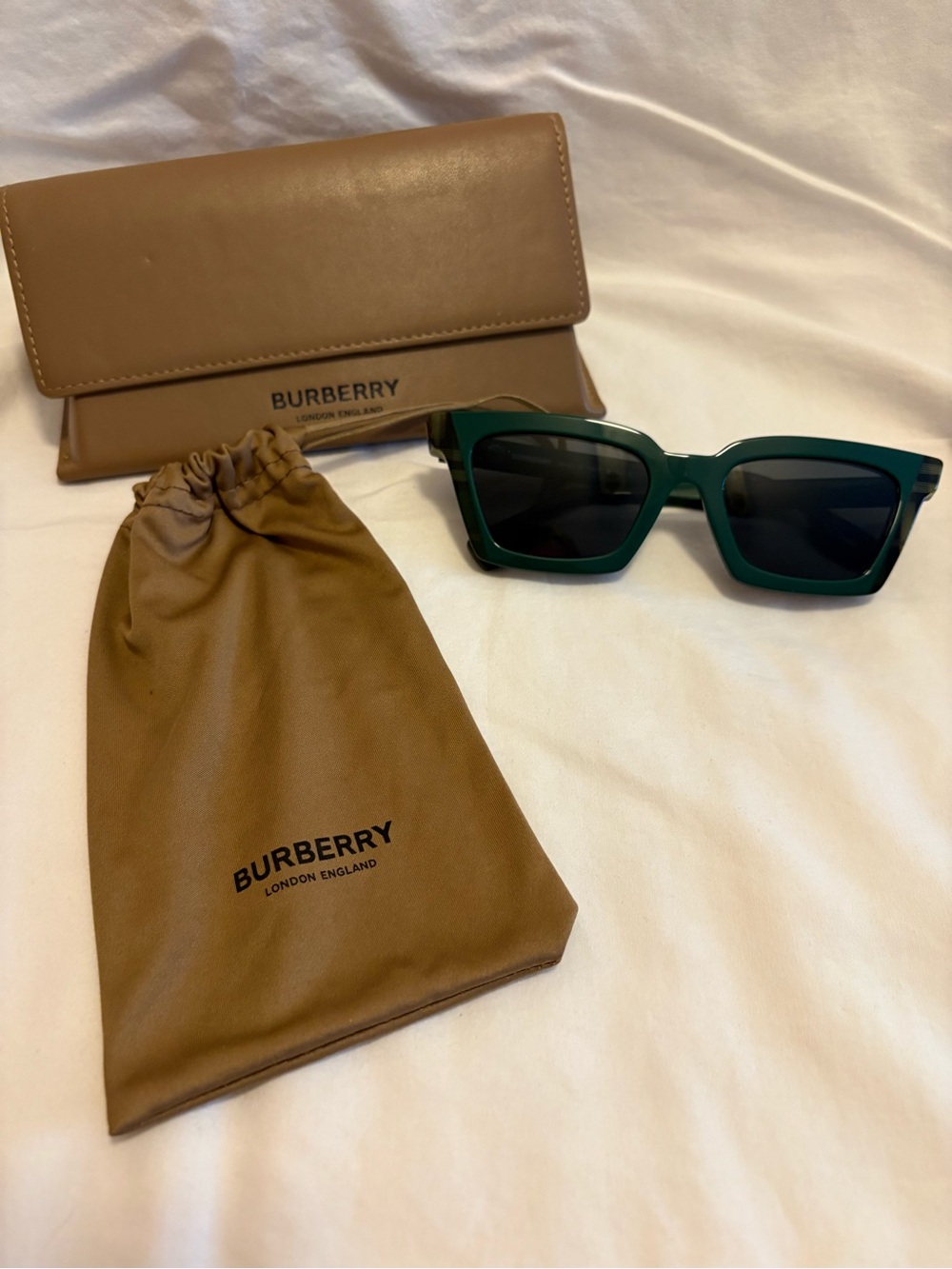Burberry Dark Green Square Sunglasses - Case, bag included